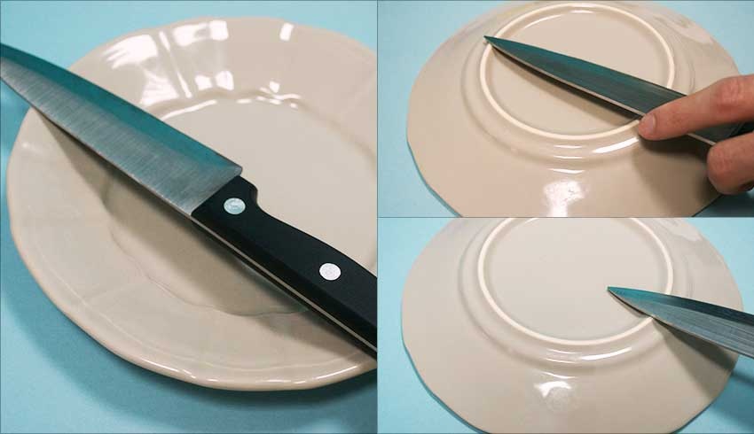 Naoštrite nož brzo i lako na tanjir