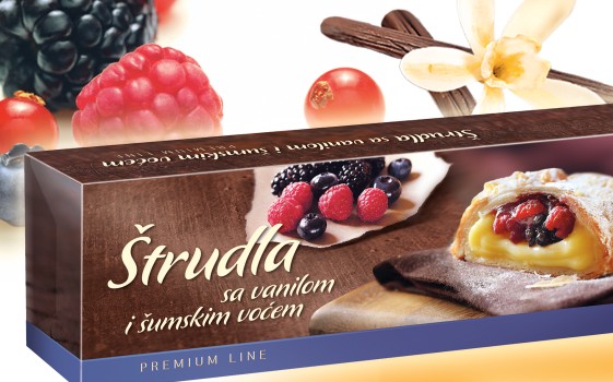 Strudla Sa Vanilom I Sumskim Vocem Slatko Testo Testo Proizvodi Frikom